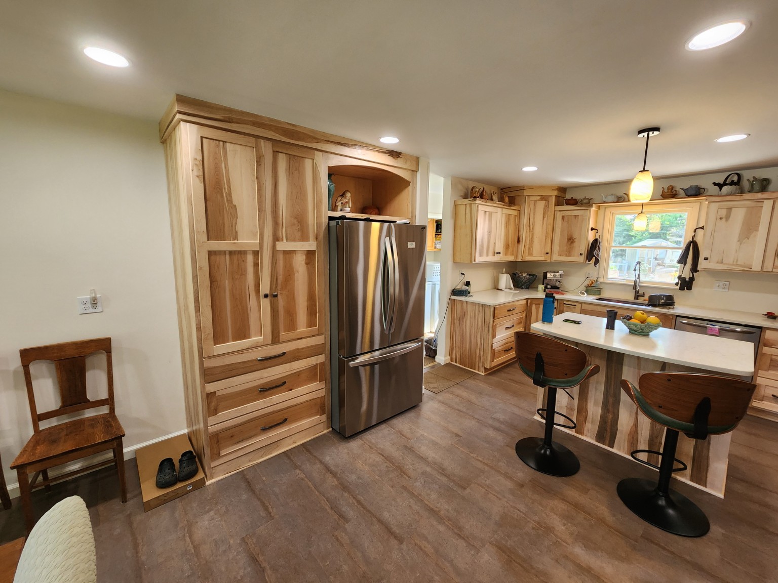 After — remodeled kitchen and smooth ceiling